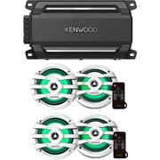 New Kenwood KAC-M5024BT 4-Channel Amplifier & 2Pack KFC-1673MRWL 6.5" Marine Speaker