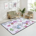 thumbnail image 4 of Coolnut 5'3" x 4' (63 x 48 in) Area Rug, Paris Bike Roses Nursery Rug Floor Mat Kids Playing Mat for Living Room Bedroom, 4 of 6