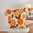 thumbnail image 2 of REGALWOVEN Floral Embroidery Pattern Pillow Cover Set of 2 Soft Cotton Canvas Pillow Cases for Outdoor Indoor Yellow Orange 18" x 18", 2 of 6