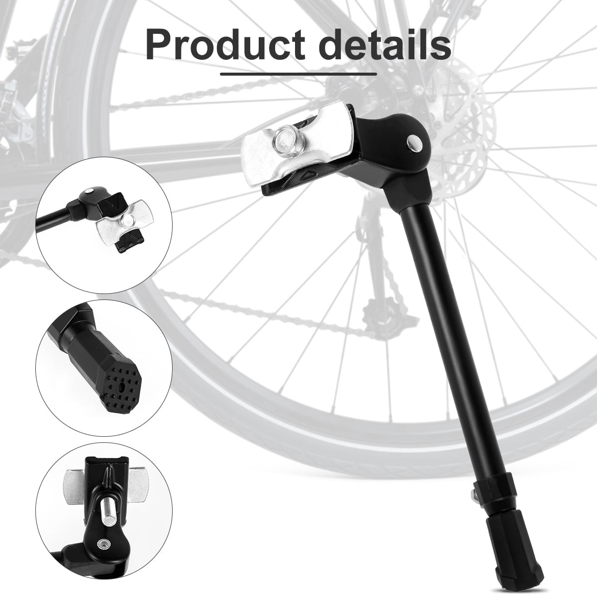 Color : Silver Bike Bike Support Foot Brace Kickstand Kick Stand Not Easy to Age Suitable for Mountain Bikes Road Bikes BMX MTB Sports Bikes Adult Bikes Etc Kickstand for Mountain Bike 