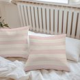 thumbnail image 6 of Throw Pillow Covers 26x26 Inch Set of 2, Pink Stripes Waterproof Outdoor Pillow Covers, Modern Minimalist Lines Geometric Beige Decorative Cushion Pillowcases for Couch, Sofa, Bed, Garden, Patio, 6 of 9