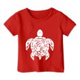 thumbnail image 3 of WEIYLL Girls T Shirts Casual Animals Turtle Print Round Neck Loose Short Sleeve Kids Clothing for 12-13 Years, 3 of 3
