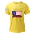 thumbnail image 3 of ALLLIST Ladies Tops Crew Neck Yellow Short Sleeve Independence Day Printed T-Shirts Cotton and Linen Womens Shirts XXXL, 3 of 4