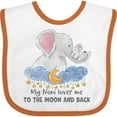 thumbnail image 3 of Inktastic My Noni Loves Me to the Moon and Back Elephant Family Boys or Girls Baby Bib, 3 of 4