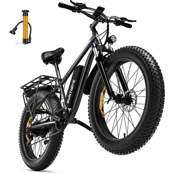 SUNTIBYE Electric Bike for Adults, 26" Fat Tire Class 2 Ebike, 48V 15Ah 750W, UL2849, Up to 65 Miles, Black