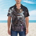thumbnail image 2 of Fotbe Cat Astronaut In Space Camisa Hawaiana para Hombre Unisex – Camisa Casual de Verano con Botones de Manga Corta de Algodón y Lino,Large, 2 of 7