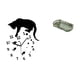 thumbnail image 1 of Reloj de pared colgante silencioso con diseño de gato, con mecanismo silencioso, ideal para sala de estar, comedor, escuela, con bandeja para servir c, 1 of 8