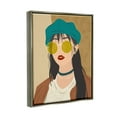 thumbnail image 3 of Boho Fashion Girl Portrait Botanical & Floral Graphic Art Luster Gray Framed Art Print Wall Art, 3 of 6