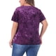 thumbnail image 3 of Camisetas de mujer de tallas grandes Agnes Orinda, camiseta de cuello redondo de manga corta, camiseta de terciopelo 2X morada, 3 of 5