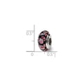 thumbnail image 4 of Pink and Black Hand Blown Glass Charm .925 Sterling Silver Reflection Beads - QRS636, 4 of 5