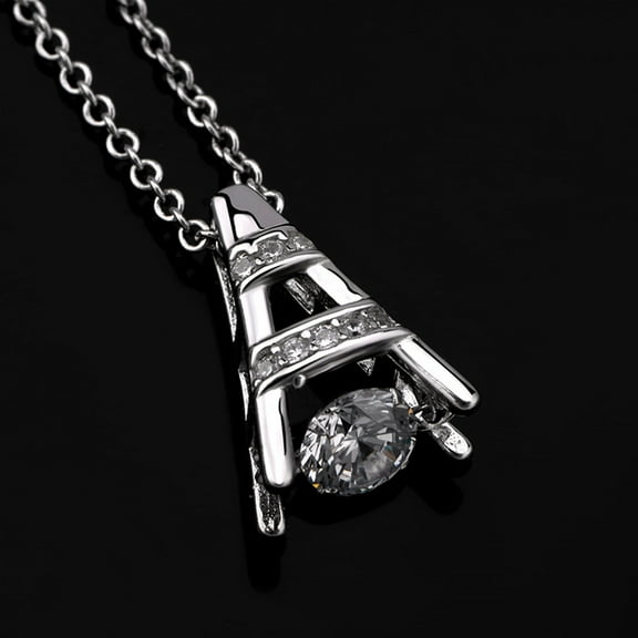 Beautiful 1.07 Carat Round Cubic Zirconia Dancing Diamond Necklace In 925 Sterling Silver