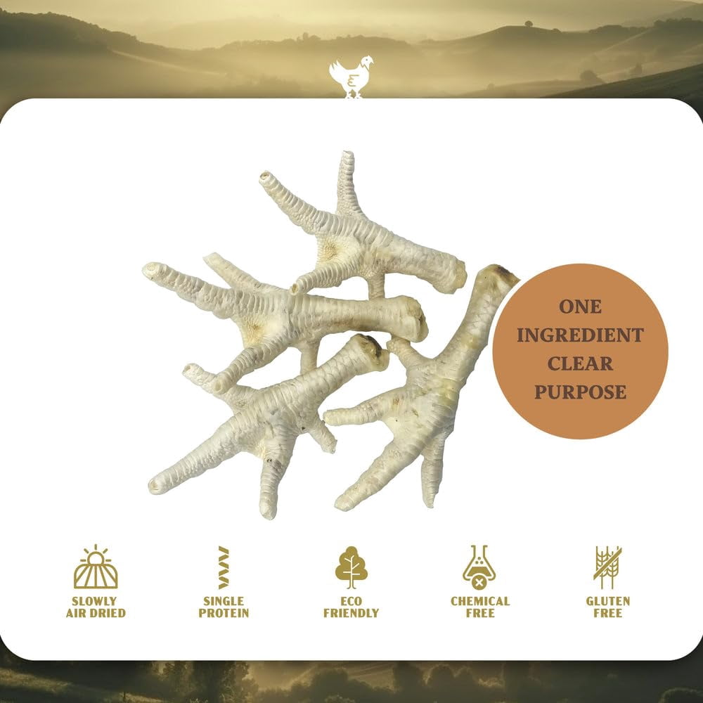 Oldfield Naturals Puffed Chicken Feet Dog Treats, Dehydrated Chicken Feet for Dogs, Light Crispy Chicken Chews, Single Ingredient High Protein Dog Snacks for Multi-Dog Homes, 4 lb 6 oz Bag