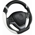 thumbnail image 2 of D-Shaped Flat Bottom Steering Wheel Cover for Women Girl - Stylish Car Accessory (White), 2 of 11