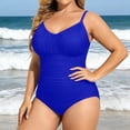 thumbnail image 4 of Women Plus Size One Piece Swimsuits Tummy Control Bathing Suits Twist Front /Blue/L, 4 of 4