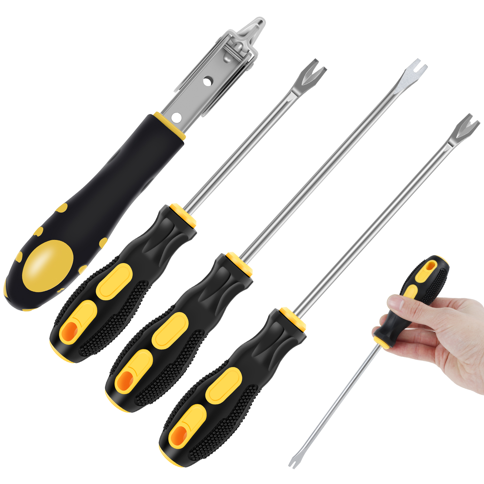 Threns Staple Remover Screwdriver Vshaped and Ushaped Tack Lifter