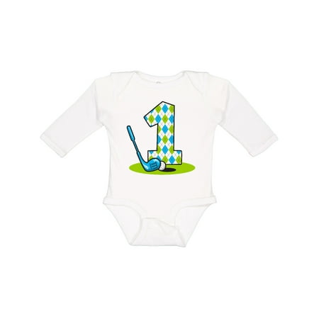 

Inktastic Argyle Golf 1st Birthday Gift Baby Boy Long Sleeve Bodysuit