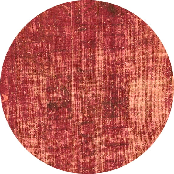 Ahgly Company Indoor Round Oriental Orange Traditional Area Rugs, 4' Round