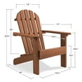 thumbnail image 2 of CHAUKY Folding Adirondack Chair Outdoor Wooden Accent Furniture Fire Pit Lounge Chairs for Yard, Garden, Patio w/ 350lb Weight Capacity, 2 of 14