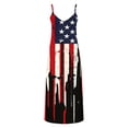 thumbnail image 4 of Vetsdori Summer Maxi Dress for Women's Red White and Blue American Flag Slip Dress 4th of July Party Ankle Length,V-Neck Backless Womens Dress Holiday, 4 of 8