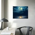 thumbnail image 3 of COMIO  Canvas Print Wall Art Harvest Moon on Tropical Ocean Sea Horizon Astronomy Space Nature Photography Modern Art Rustic Landscape Colorful Sky for Living Room, Bedroom, Office, 3 of 4