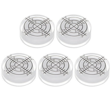 

5 Packs Round Bubble Level 32x12mm Mini Circular Bullseye Spirit Levels Degree Marked for Camera Tripod Workshop White