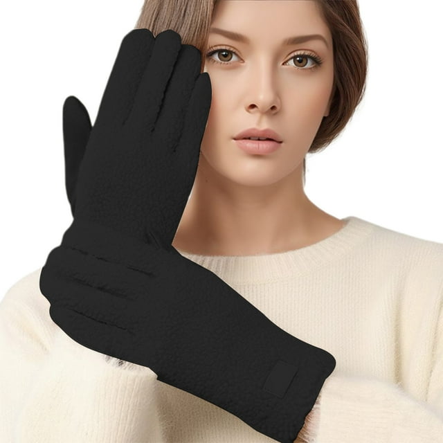 Glisme Winter Gloves Thermal For Cold Weather Riding Skiing Sports Windproof Touchscreen Ski Gloves Black
