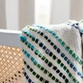 thumbnail image 4 of SAFAVIEH Landra Cotton Striped Fringe Throw, 60" x 72", Blue/White, 4 of 6