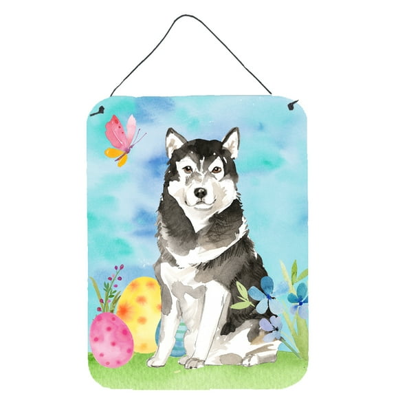 Easter Eggs Alaskan Malamute Wall or Door Hanging Prints