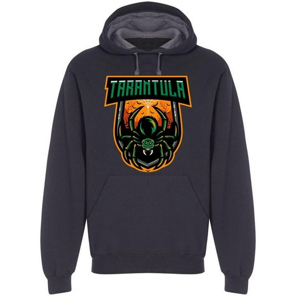 Green/orange Tarantula Mascot Hoodie Men -Image by Shutterstock, Male x-Large