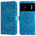 thumbnail image 1 of Funda tipo cartera GANGXUN para Xiaomi Poco M4 5G , diseño girasol, cuero PU, soporte, cierre magnético, tarjetero, 1 of 5