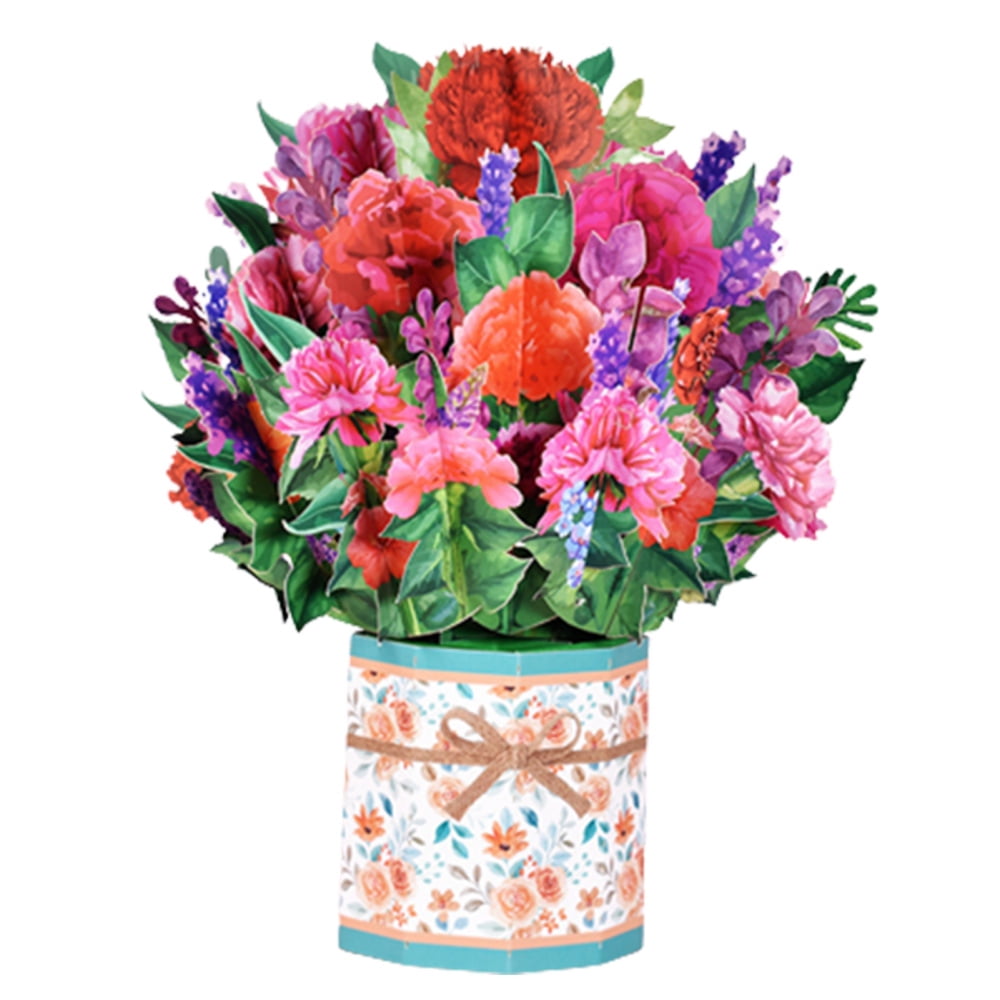 Paper Flowet Pop Up Cards Forever Flower Bouquet 3D Pop Up Greeting
