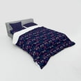 thumbnail image 3 of Ambesonne Retro Bedding Set 3 Pcs, Bicycles with Heart Flags, Twin XL, Indigo and Multicolor, 3 of 3