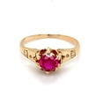 thumbnail image 2 of Natural Ruby Gemstone Ring, Round Cut Ring, 925 Yellow Gold Plated Sterling Silver Ring Wedding Gift For Him, 2 of 5