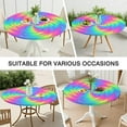 thumbnail image 7 of Colorful Tie Dye Mandala Pattern Round Fitted Tablecloth with Elastic Edge,Dining Table Cover Waterproof,Outdoor Round Tablecloth for Camping,Dining,Indoor and Outdoor, 7 of 7