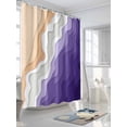 thumbnail image 3 of Fsddascl Purple Coastal Beach Shower Curtain Set - 60" x 72" Washable Bathtub Curtain with 12 Hooks, Modern Gradient Abstract Sea Waves Waterproof Fabric Stall Shower Curtains for Bathroom/Bathtub, 3 of 6