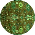 thumbnail image 1 of Ahgly Company Indoor Round Oriental Green Industrial Area Rugs, 4' Round, 1 of 4
