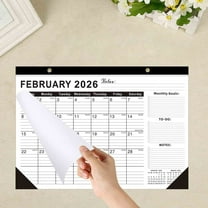 KOYPTL 26-27 Wall Calendar for Home Office,18 Months Twin Binding Hanging Hook Monthly Planner with Julian Dates,Large Writing Blocks,Notes & To-Do List,Kitchen Organization Natual Pattern