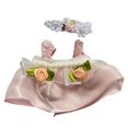 thumbnail image 4 of Mini ropa para muñecas, ropa para muñecas de niña, elegante con tocado de flores, conjunto de vestido para muñecas para niñas pequeñas, colgante para falda de flores rosa, 4 of 8