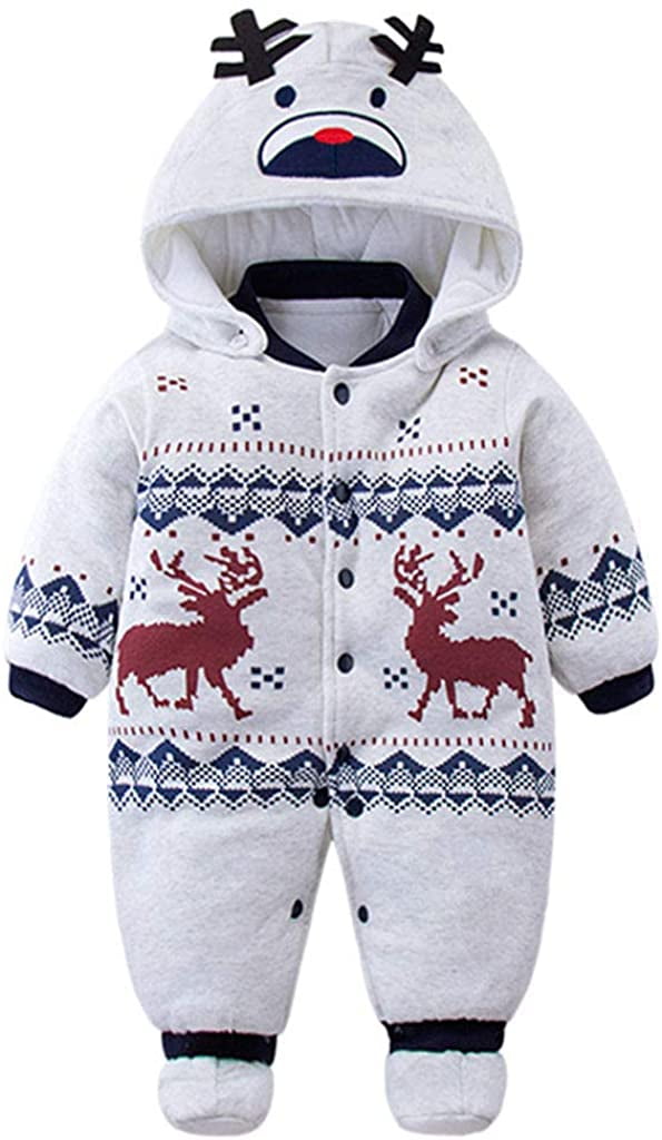 Bear 0-3Months Vine Unisex Baby Fleece Hooded Romper Newborn Snowsuit Toddlers Playsuits Infant Fall/Winter Outwear Outfit 