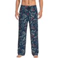 thumbnail image 5 of Mens Pajama Pants Bottoms with Pockets - Merry Christmas Winter Leaves Comfy Mens Pj Pants, Soft Men Lounge Pants, 5 of 5