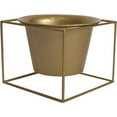 thumbnail image 6 of Metal Square 6" Home Garden Flower Plant Holder Removable Pot Stand, Gold 2 Pack, 6 of 8