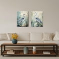 thumbnail image 2 of ZHONGYUTONG Blue Heron Wall Art Set of 2 Coastal Birds Canvas Pictures Beach Animal Painting Vintage Crane Print for Living Room Decor Framed (11.00" x 14.00" x 2PCS), 2 of 5