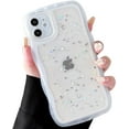 thumbnail image 3 of for iPhone Xs Case/for iPhone X Case 5.8" Curly Wave Edge Transparent Bling Glitter Star Shiny Case Cute Clear Transparent Full Protection Soft TPU Shockproof Phone Cover for Women Girls,Clear, 3 of 14