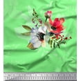 thumbnail image 1 of Soimoi Rayon Fabric Dot,Leaves & Anemone Flower Printed Fabric 1 Yard 42 Inch Wide, 1 of 3