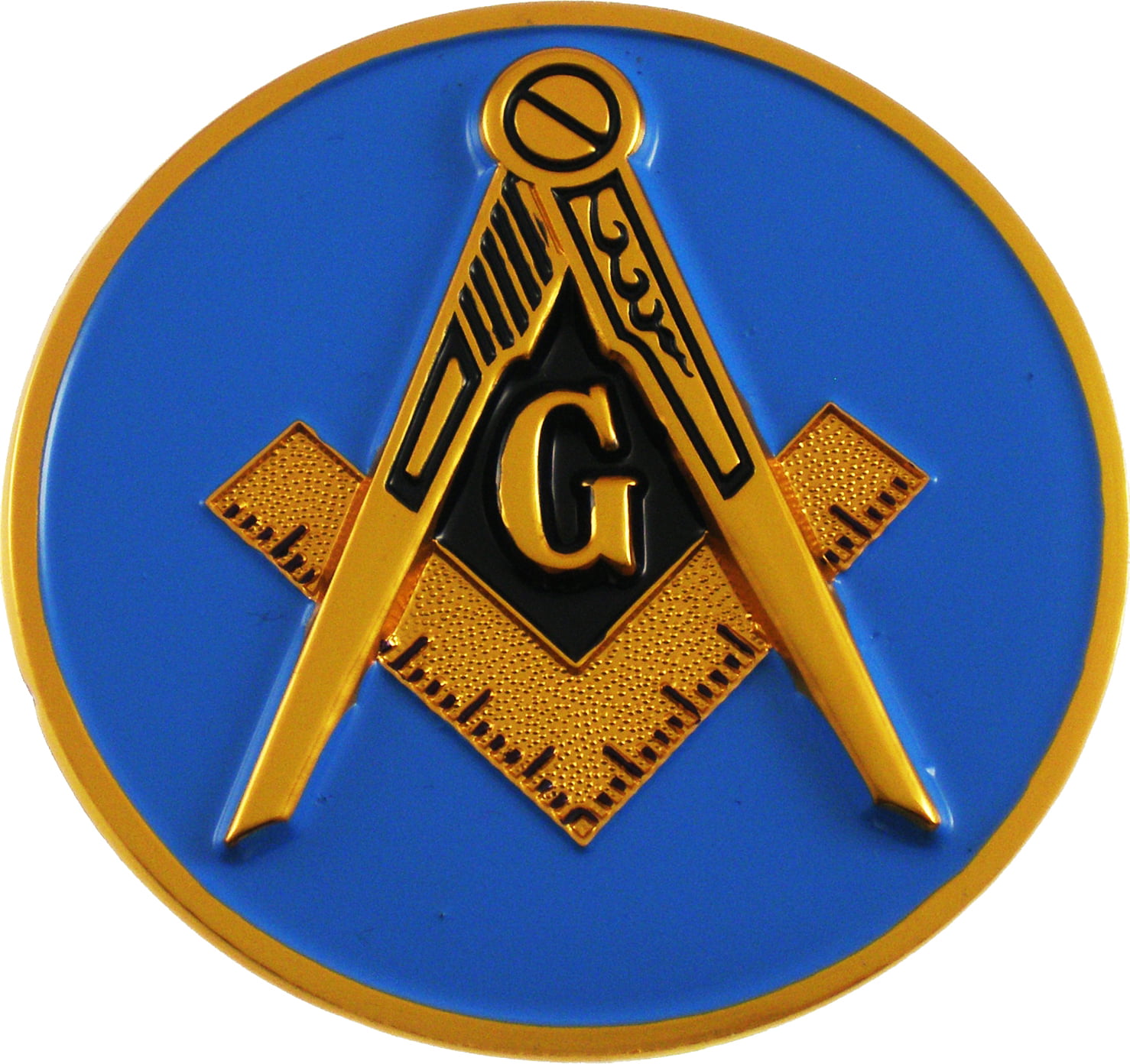 Mason masonic blue back flag 2.75 car chrome round emblem decal 3d badge