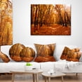 thumbnail image 4 of Designart Yellow Falling Leaves in Forest - Landscape Photo Throw Pillow - 16x16, 4 of 5