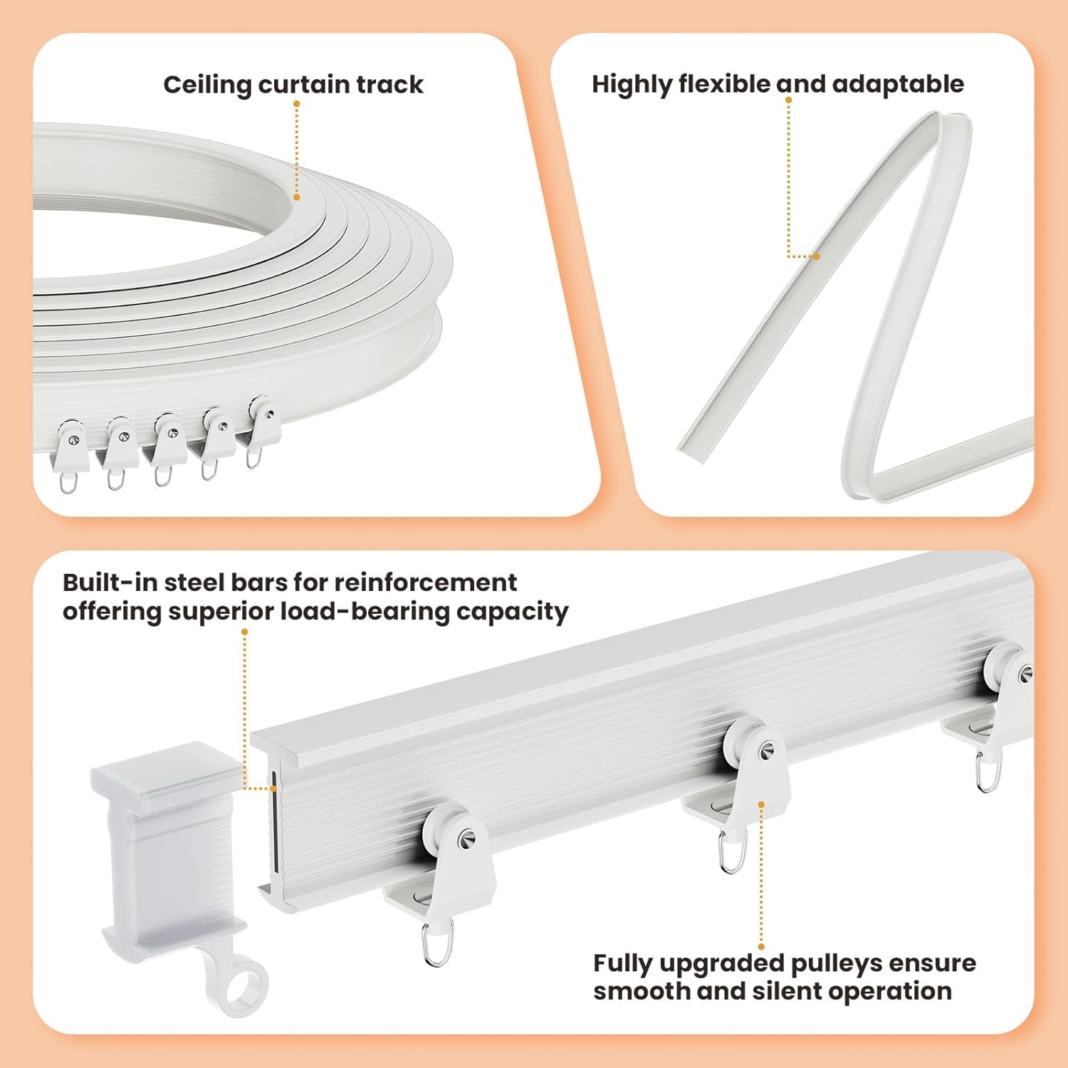 Folding Accordion Partition Divider with Ceiling Track - Hanging Room Curtain, Quick Setup(Grey 100" W x 84" L-Pack of 1)