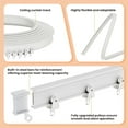 thumbnail image 3 of Accordion Folding Room Partition with Ceiling Track - Retractable Room Divider Curtain, Effortless Setup(Beige 100" W x 84" L-Pack of 1), 3 of 9