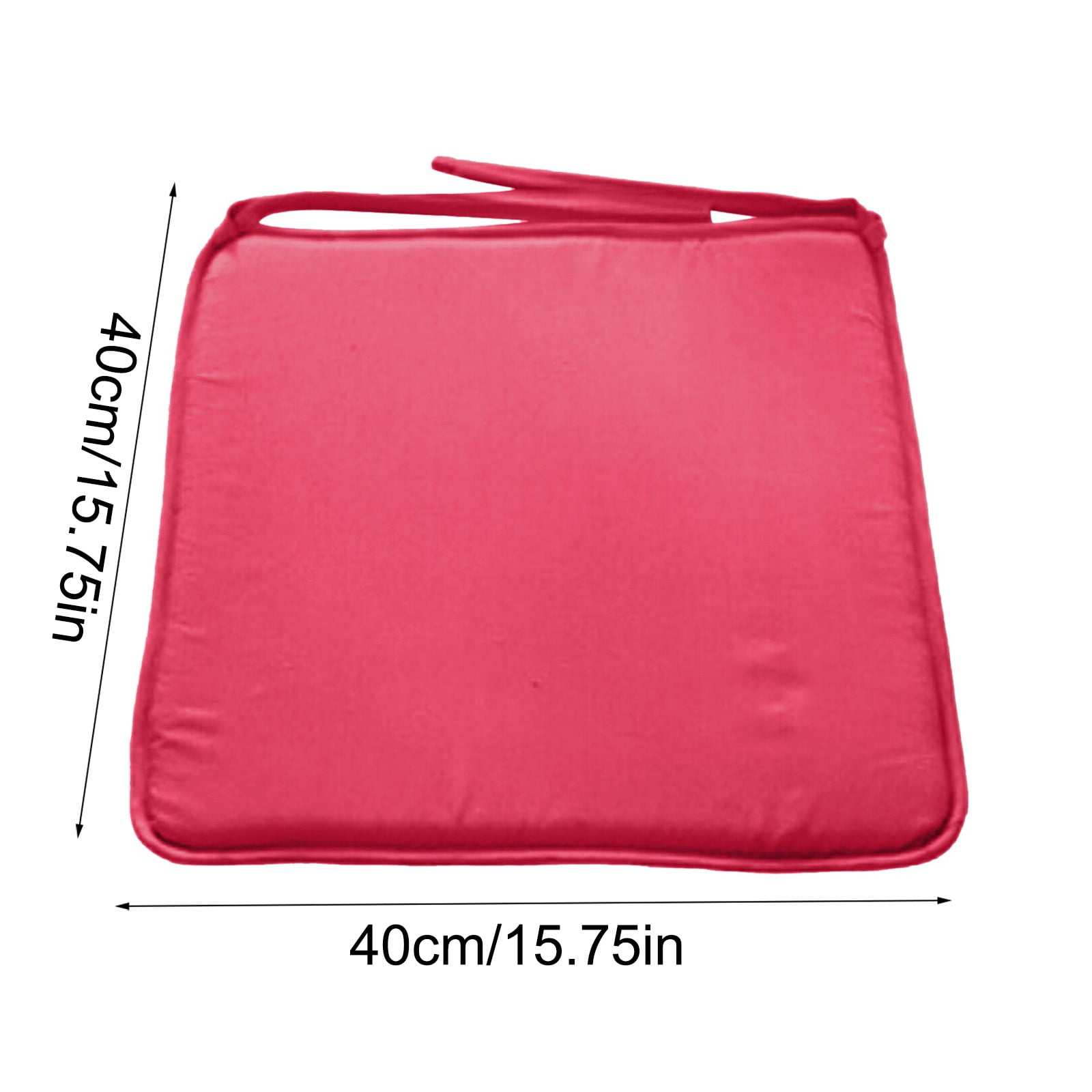 Square Seat Cushions - Pure Color Sponge Chair Pads Chair Pillow Cushion with Anti-Slip Ties for Kitchen, Dining, Office Chairs, Tatami, Red