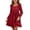 Red, variant on Auroural Girls Long Sleeve Dresses with Ruffle Hem Dresses Girl'S Solid Color Round Neck Lacework Long-Sleeve Dress Princess Dress Kids